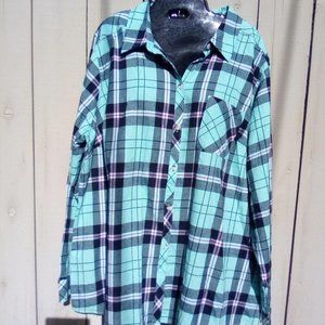 Womens Soft Plaid Flannel shirt